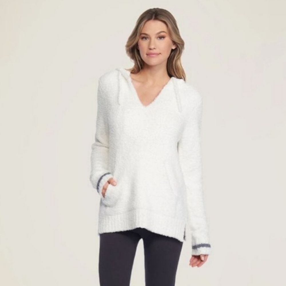 Barefoot Dreams Size 1 Cozychic Unisex Soft White Baja Hoodie